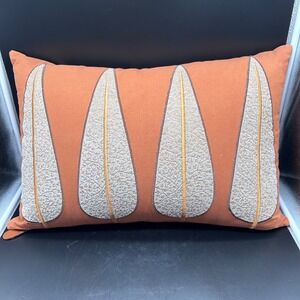 Global Views Pillow Accent Throw Pillow Apricot Copper Leaf Leaves Texture